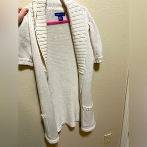White short sleeve cardigan